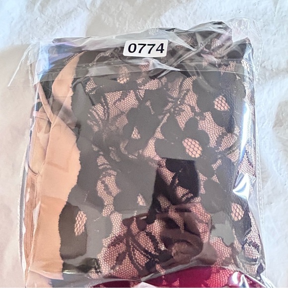 Vintage 90s Y2K Black Lace Satin Dress size M - Picture 13 of 13